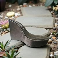 Semelle compensée haute noire